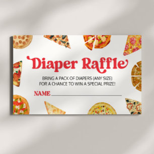 Snijd Baby! Pizza Baby shower Luier Raffle Informatiekaartje