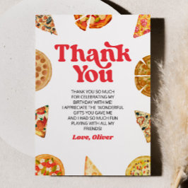Snijd Baby! Pizza verjaardagsfeestje Bedankkaart