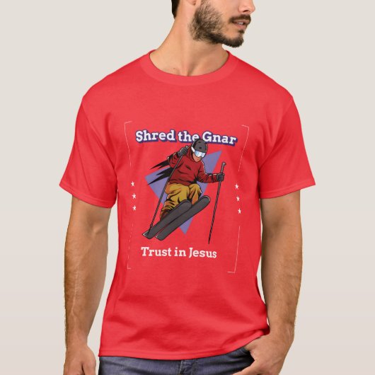 Snijd de Gnarrust in Jezus grappig T-shirt (Voorkant)