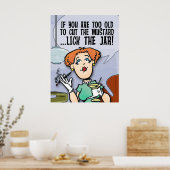 Snijd de mosterd poster (Keuken)