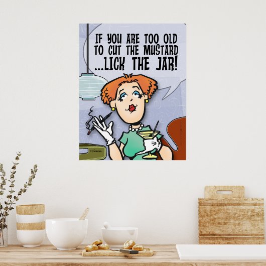 Snijd de mosterd poster (Keuken)