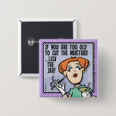 Snijd de mosterd vierkante button 5,1 cm (Voorkant /achterkant)