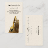 Snijd gele graaf uit met vallende grond visitekaartje (Voorkant / Achterkant)