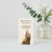 Snijd gele graaf uit met vallende grond visitekaartje (Staand voorkant)