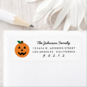 Snijd Halloween Pumpkin Home Retouradres Labels (Insitu)
