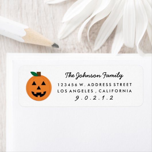 Snijd Halloween Pumpkin Home Retouradres Labels (Insitu)