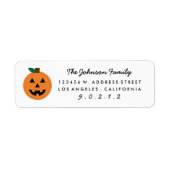 Snijd Halloween Pumpkin Home Retouradres Labels (Voorkant)
