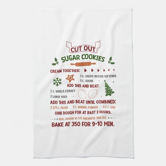 Snijd het recept van Sugar Cookie uit Theedoek (Verticaal)