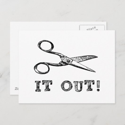 Snijd het uit Schaar Briefkaart (Voorkant / Achterkant)