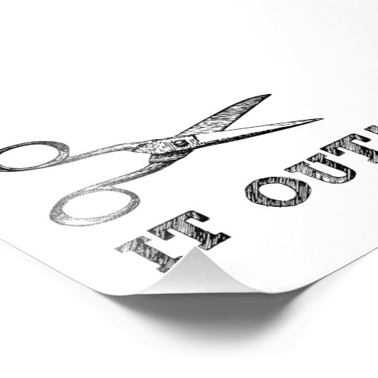 Snijd het uit Schaar Foto Afdruk (Hoek)