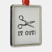 Snijd het uit Schaar Metalen Ornament (Rechts)