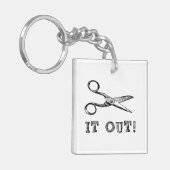 Snijd het uit Schaar Sleutelhanger (Voorkant Links)