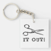 Snijd het uit Schaar Sleutelhanger (Voorkant)