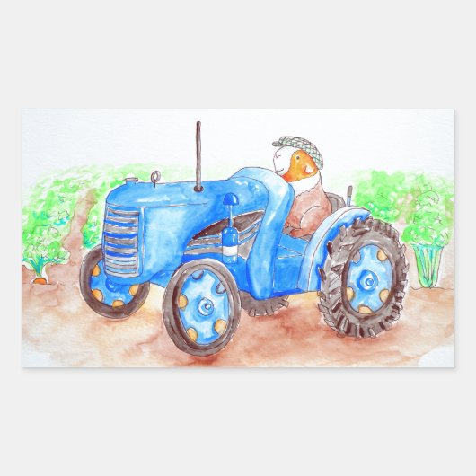 Snijd het Varkenspek van Farmer Guinee af Rechthoekige Sticker (Voorkant)