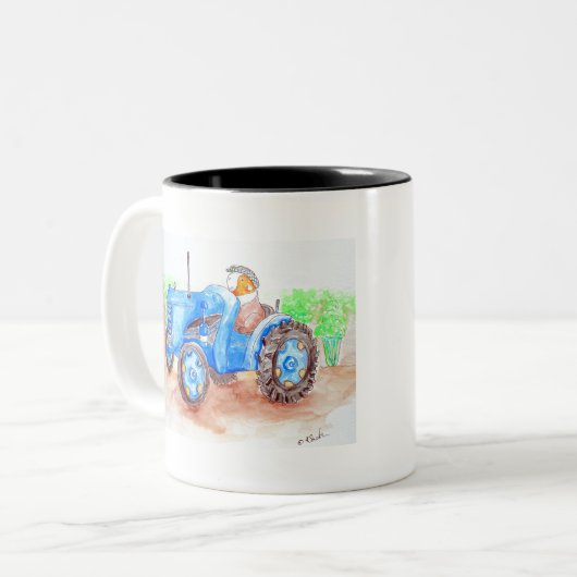 Snijd het Varkenspek van Farmer Guinee af Tweekleurige Koffiemok (Voorkant links)