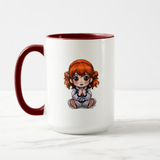 Snijd meisjes oranje haar mok
