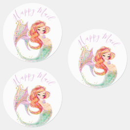 SNIJD MERMAID BABY SHOWER witte Etiketten Labels