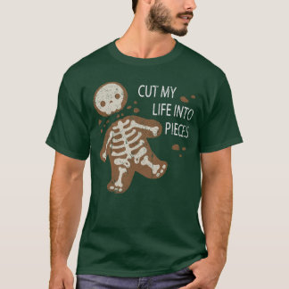 Snijd mijn leven in stukjes grappige kerst t-shirt