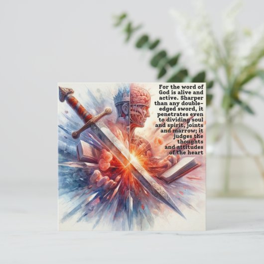 Snijd naar het Hart (Hebreeën 4:12) Kaart (Staand voorkant)