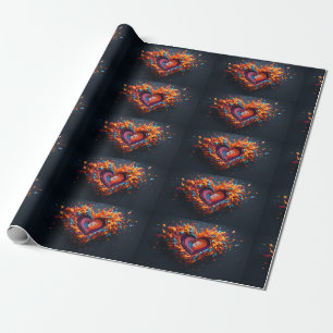 Snijd papieren harten in regenboogkleuren cadeaupapier