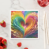 Snijd papieren harten in regenboogkleuren servet (Insitu)