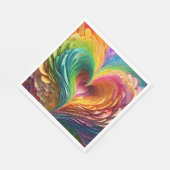 Snijd papieren harten in regenboogkleuren servet (Hoek)