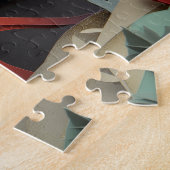 Snijd papieren vos tussen de bomen legpuzzel (Zijkant)