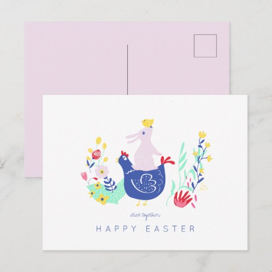 Snijd samen Pasen Briefkaart (Voorkant / Achterkant)