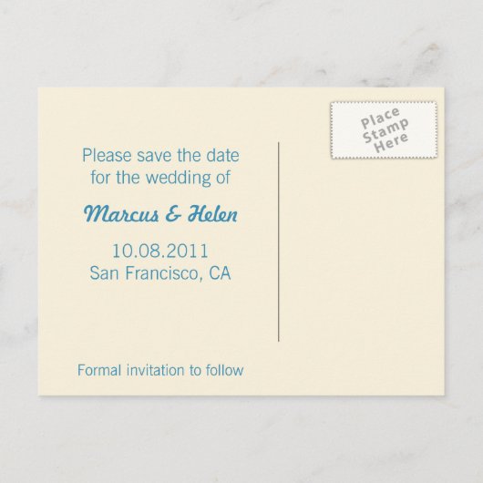 Snijd Scrapbook Bewaar de datum Post Kaart Uitnodi (Achterkant)