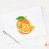 Snijd sinaasappels ronde sticker (Envelop)
