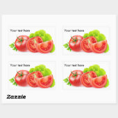 Snijd verse tomaten rechthoekige sticker (Vel)