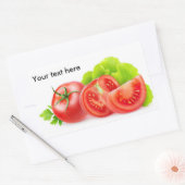 Snijd verse tomaten rechthoekige sticker (Envelop)