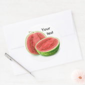 Snijd watermeloen ronde sticker (Envelop)