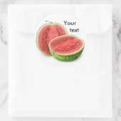 Snijd watermeloen ronde sticker (Tas)