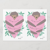 Snijdbare Luiaard Knuffels Valentijnsdag Kaart Pai (Voorkant)