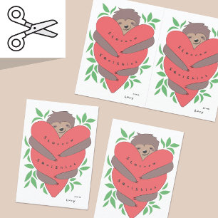 Snijdbare Luiaard Knuffels Valentijnsdag Kaart Pai