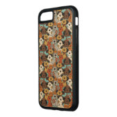 Snijden bruin dierpatroon carved wood iPhone hoesje (Links)