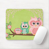 Snijden de Eigenaren van de Tak Roze Mint Groene V Muismat (Met muis)