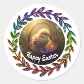 Snijden in een eiermand ronde sticker (Voorkant)