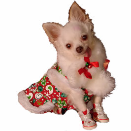 Snijden kerstversiering met Little Chihuahua Staand Fotobeeldje