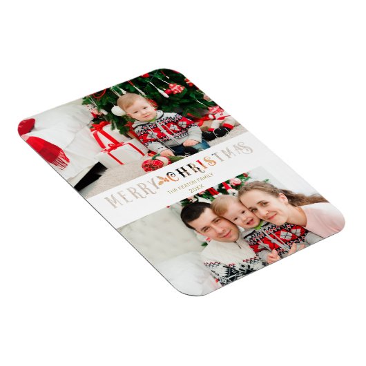 Snijden met papieren effect op kerstmis Aangepast Magneet (Rechterzijde)