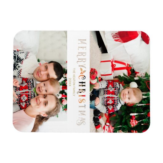 Snijden met papieren effect op kerstmis Aangepast Magneet (Horizontaal)