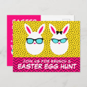 Snijden paaseieren | Egg Hunt & Brunch Briefkaart (Voorkant / Achterkant)