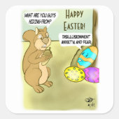 Snijden paaseieren vierkante sticker (Voorkant)