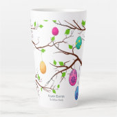 Snijden van paaseieren, lentevertakkingen latte mok (Voorkant)