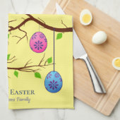 Snijden van paaseieren, lentevertakkingen theedoek (Quarter Fold)