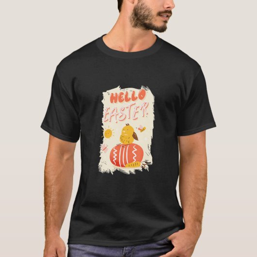 Snijden van Pasen met paaseieren Hallo Pasen T-shirt (Voorkant)
