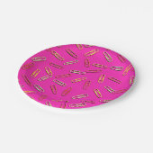 SNIJDEN VOOR Papier OP Roze Papieren Bordje (Gekanteld)