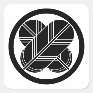 Snijdende haviksveren met voet in cirkel vierkante sticker
