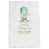 Snijder Bunny in een hete ballon, aangepaste tekst Medium Cadeauzakje (Voorkant)